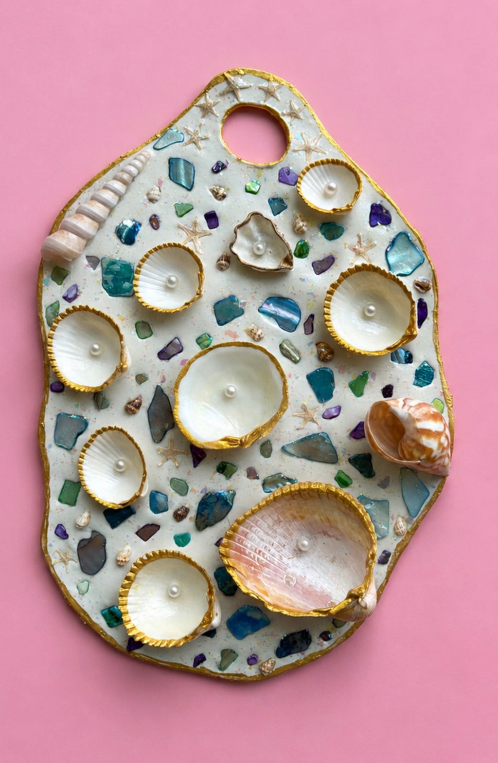 Mermaid Seashell Paint Palette (Blue/Purple/Multicolor)
