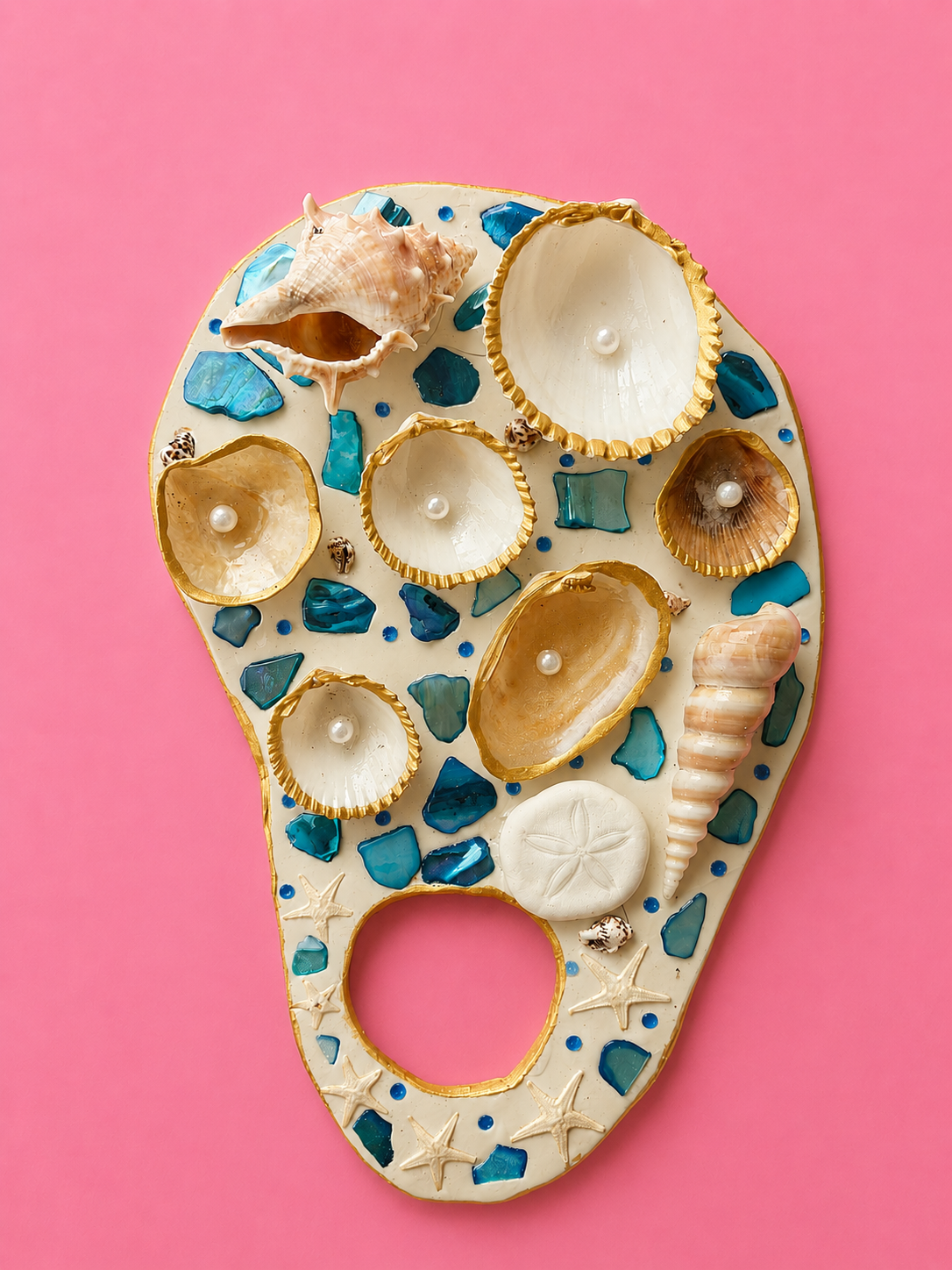 Mermaid Seashell Paint Palette (Blue)